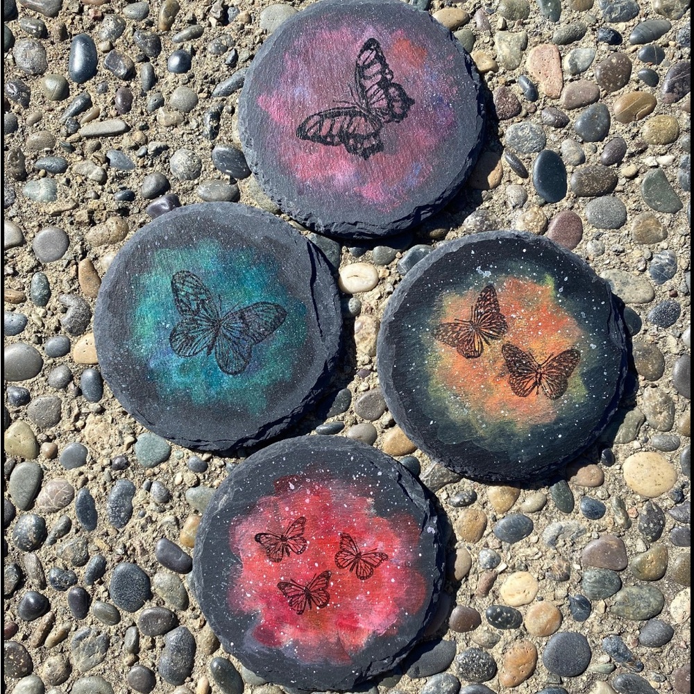 Handmade butterfly coasters